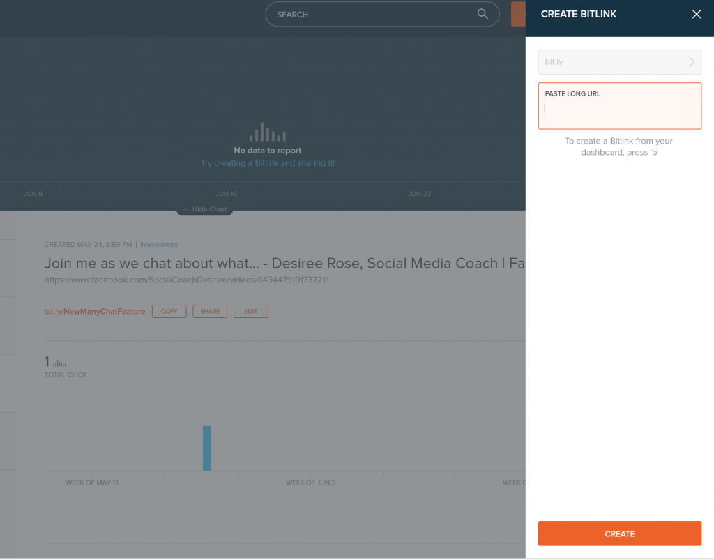 Create a short redirected link with bitly