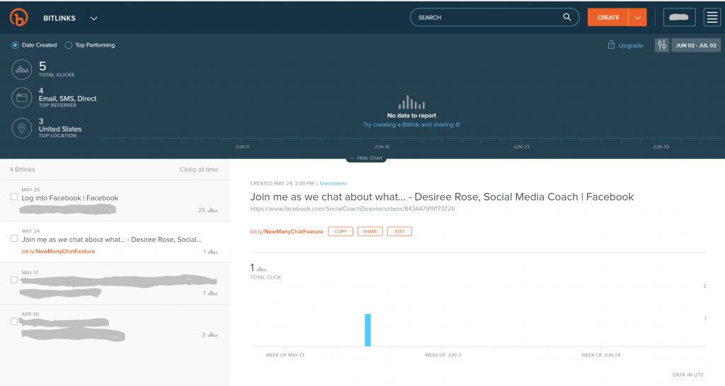 Using Bitly to create redirected short links