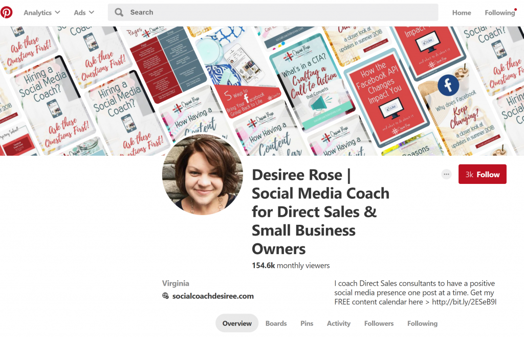 Finding Analytics on your Pinterest Profile