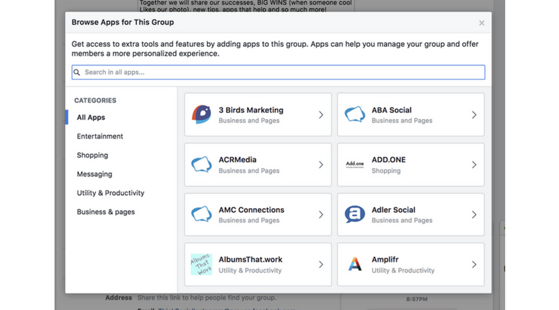 Adding apps to your group